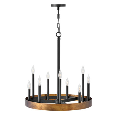 Hinkley Orson 1 Light Single Tier Chandelier in Satin Black Hinkley Orson 1 Light Single Tier Chandelier in Satin Black